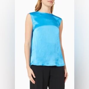 NWT MARELLA Sleeveless Blue Silk Blouse Size 6